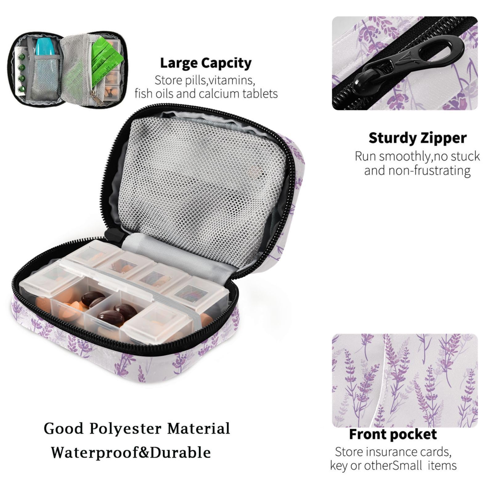 Fustylead: tamaño portátil para píldoras, perfecto para bolso o maleta.