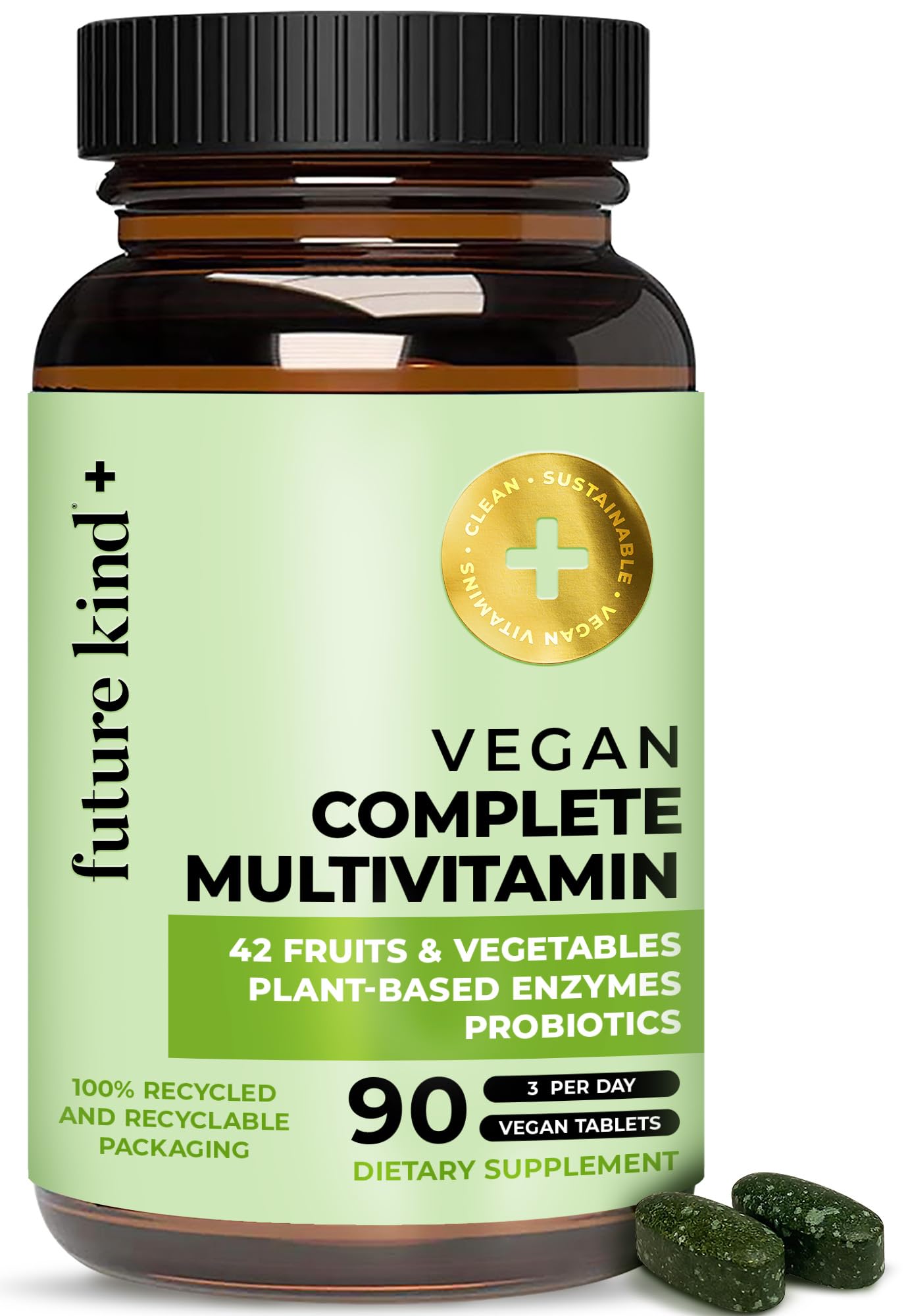 Future Kind multivitaminas veganas en tabletas para energía diaria