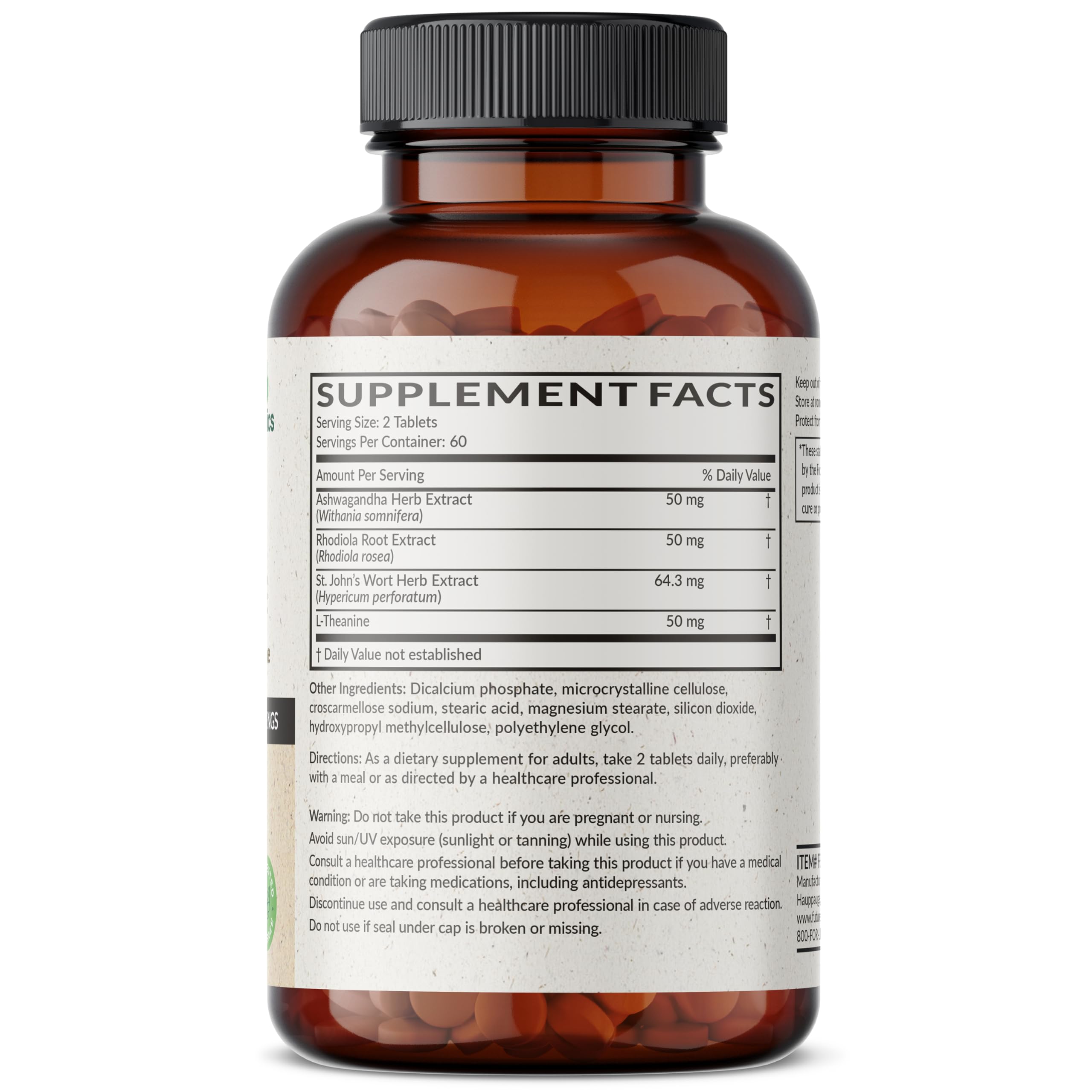 Futurebiotics Chill Pill etiqueta detalle, ingredientes y calidad de fabricación