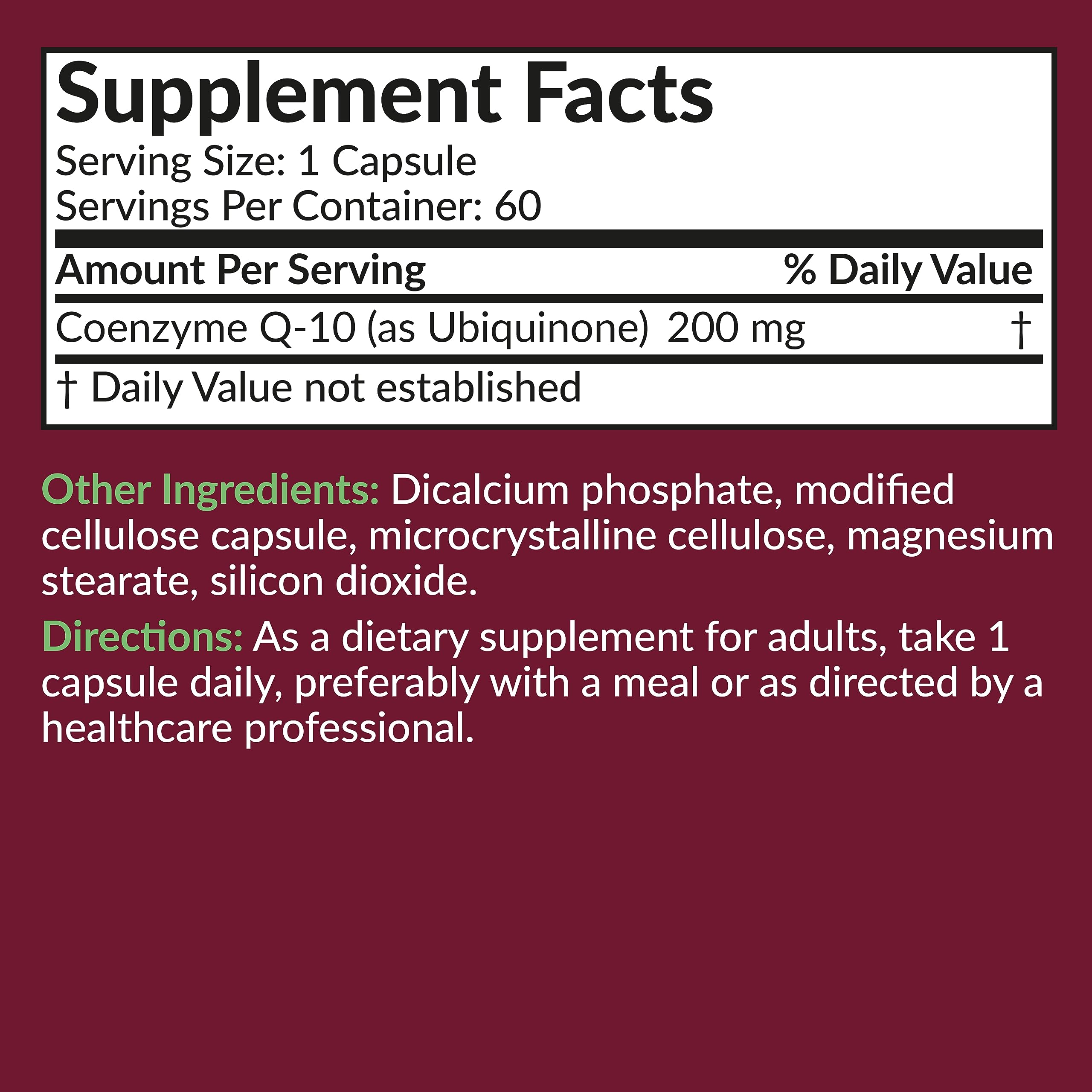 Origen de ingredientes de calidad para Futurebiotics CoQ10 200 mg.
