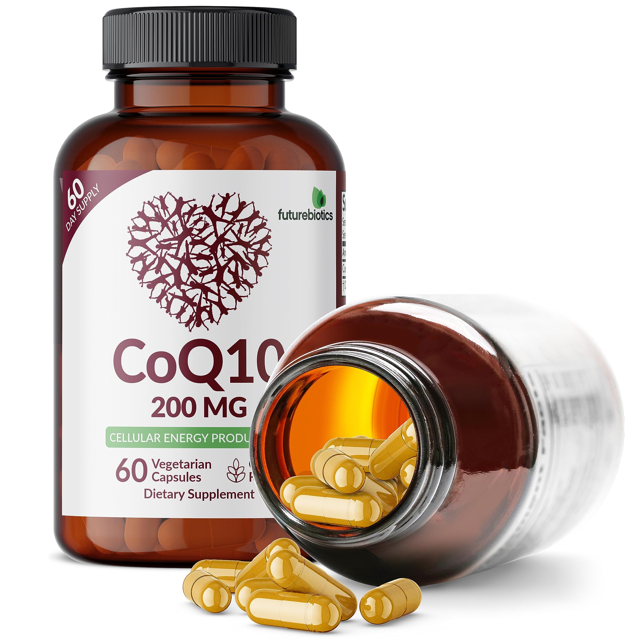 Futurebiotics CoQ10 200 mg, libre de gluten, garantía de calidad en laboratorio.