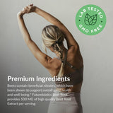 Tabletas de remolacha Futurebiotics en mano, opción vegetariana para bienestar.