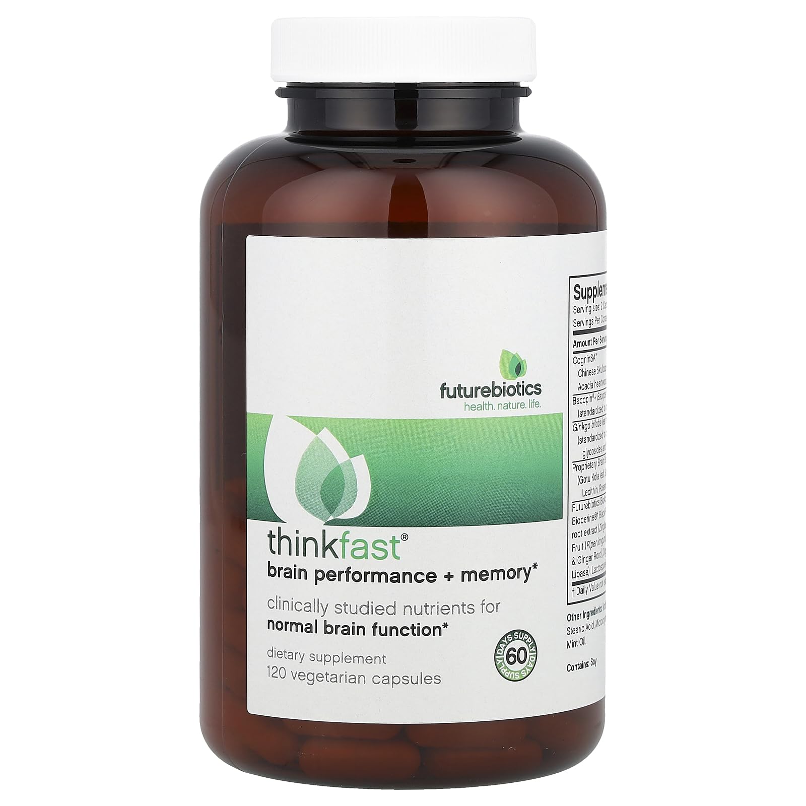 Futurebiotics ThinkFast: cápsulas cercanas para claridad mental y concentración