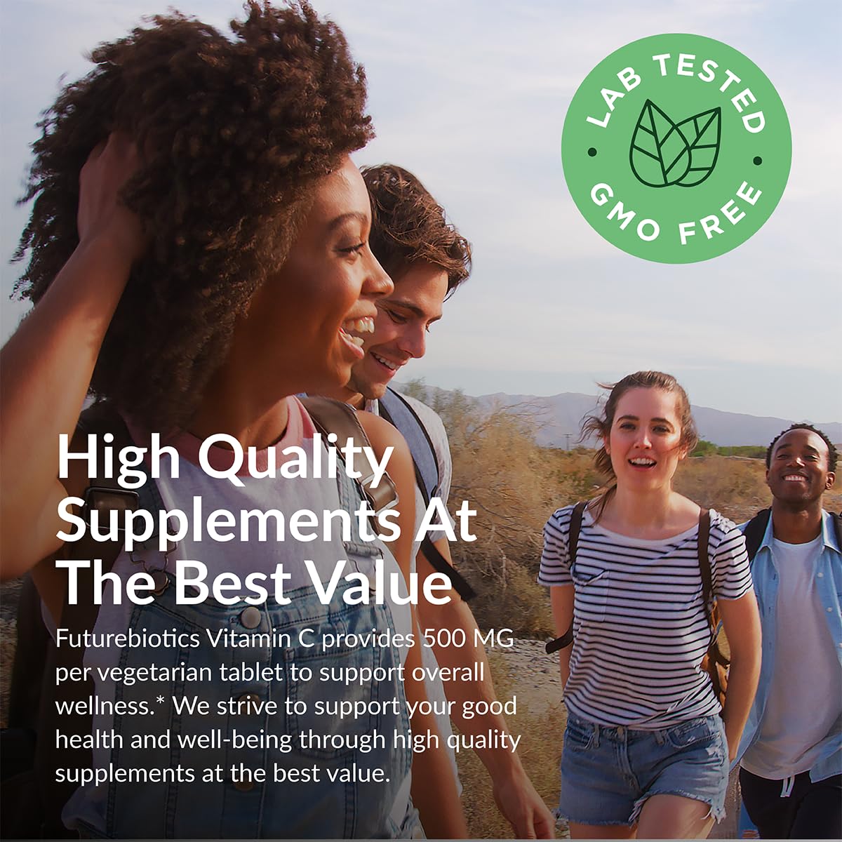Futurebiotics Vitamina C, tabletas verdes, forma fácil de consumo diario.