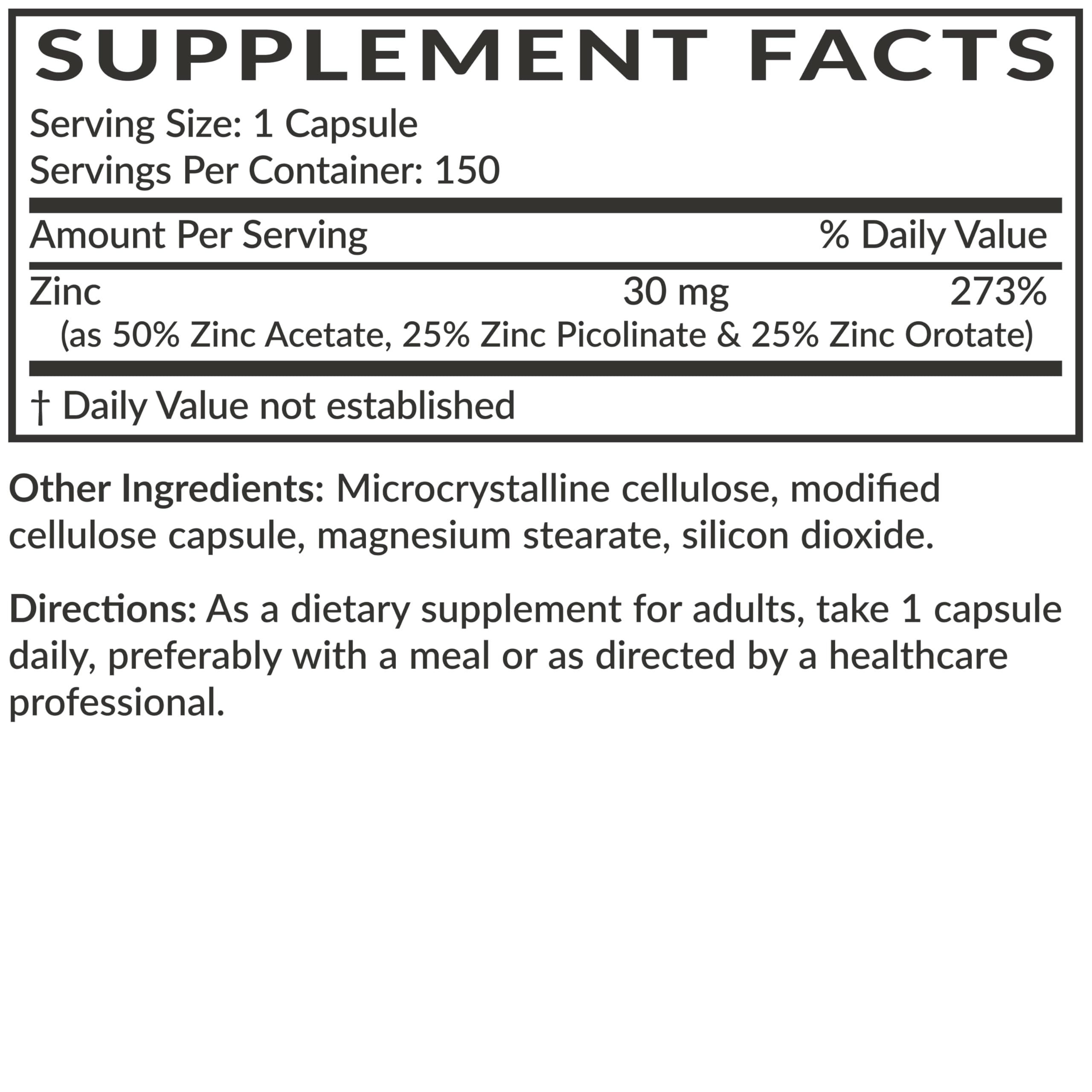 Futurebiotics Zinc Triple Action, símbolo vegano, apto para vegetarianos.