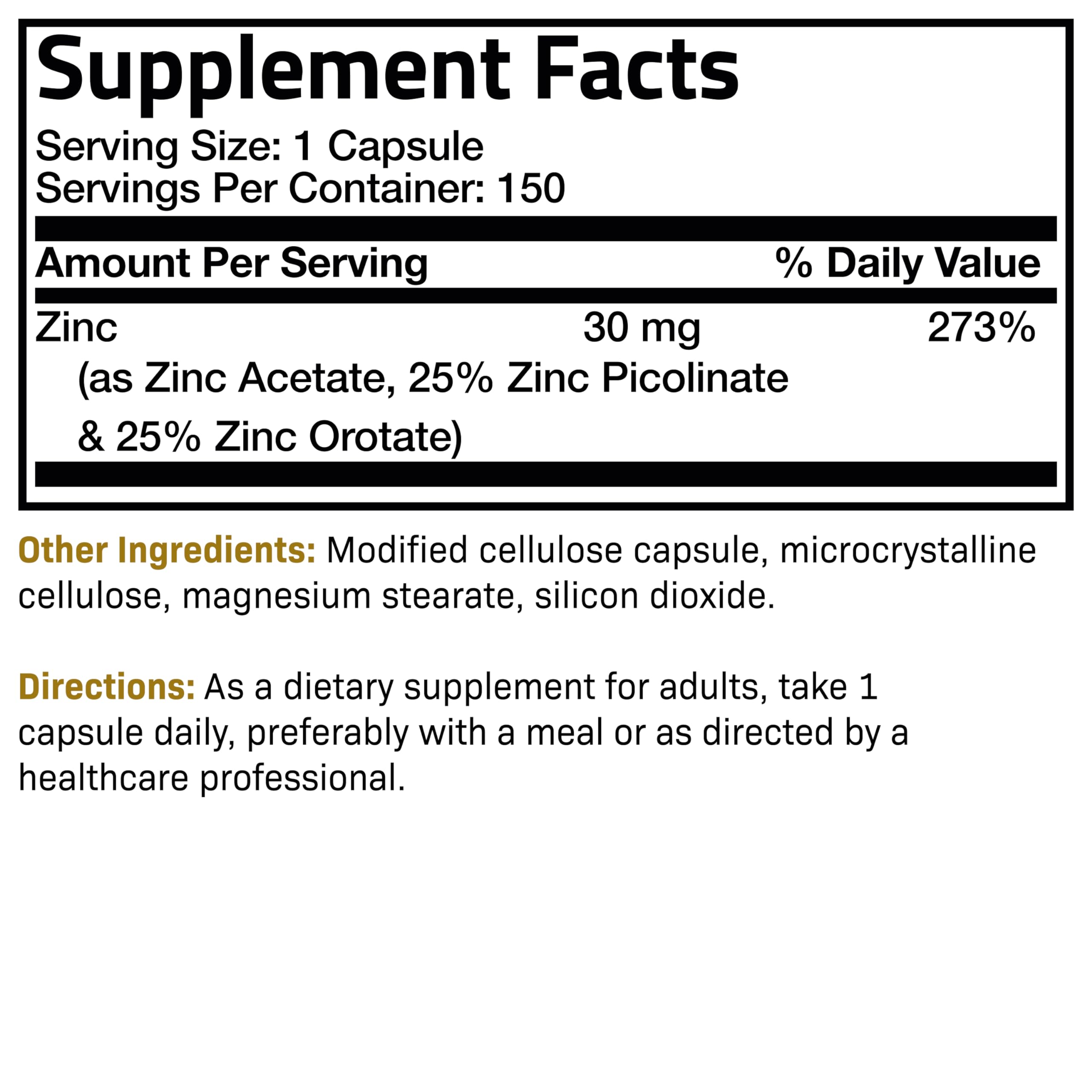 Futurebiotics Zinc Triple Action, tapa cierre, almacenamiento cómodo y seguro.