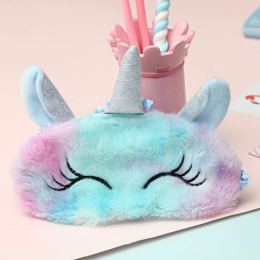 Fxaelian máscara de peluche ofrece confort suave para dormir.