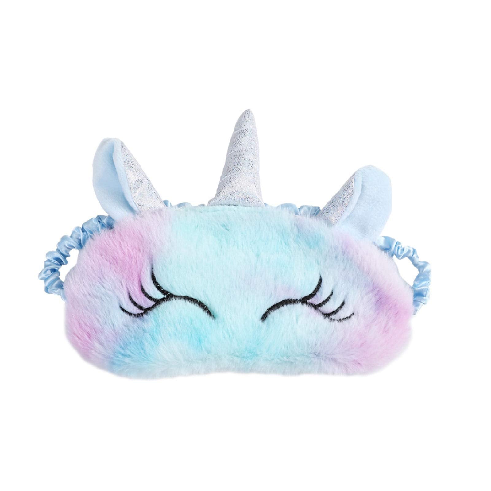 Fxaelian máscara unicornio azul bloquea la luz para dormir mejor.