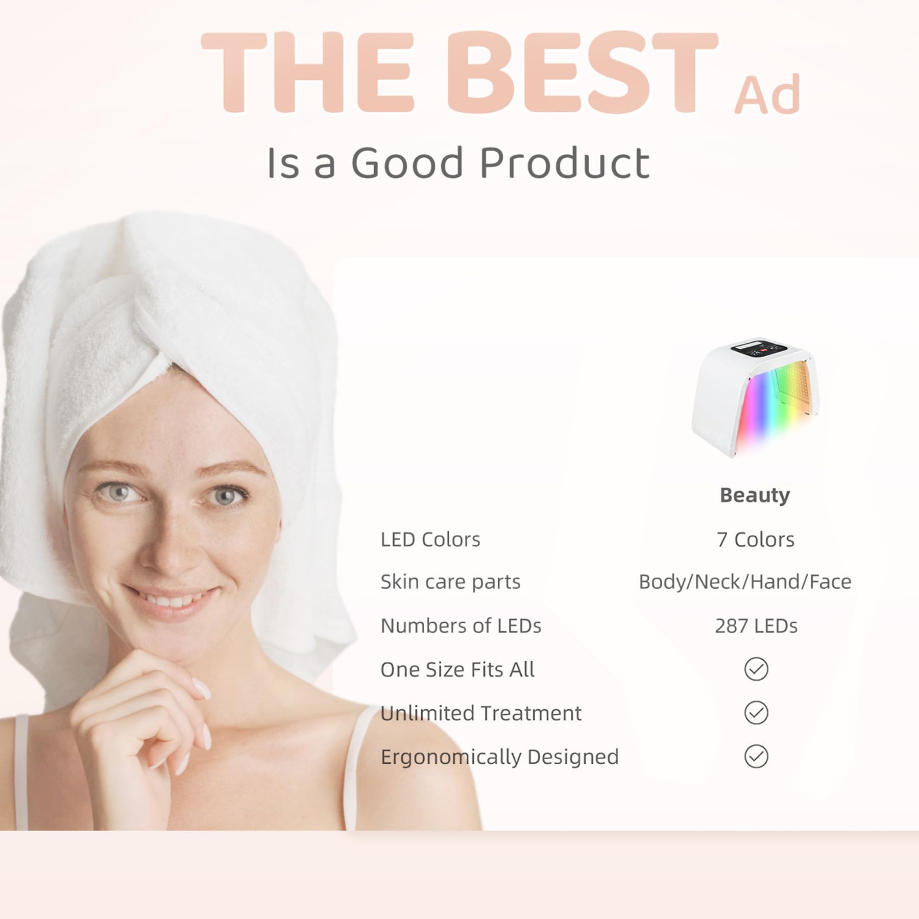 FXXXCUWUU Cuidado facial cuello manos con LED para diferentes áreas