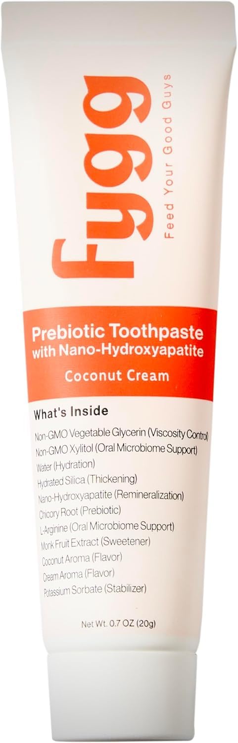 Fygg Nano-Hidroxiapatita con sabor coco para viaje seguro y uso diario.