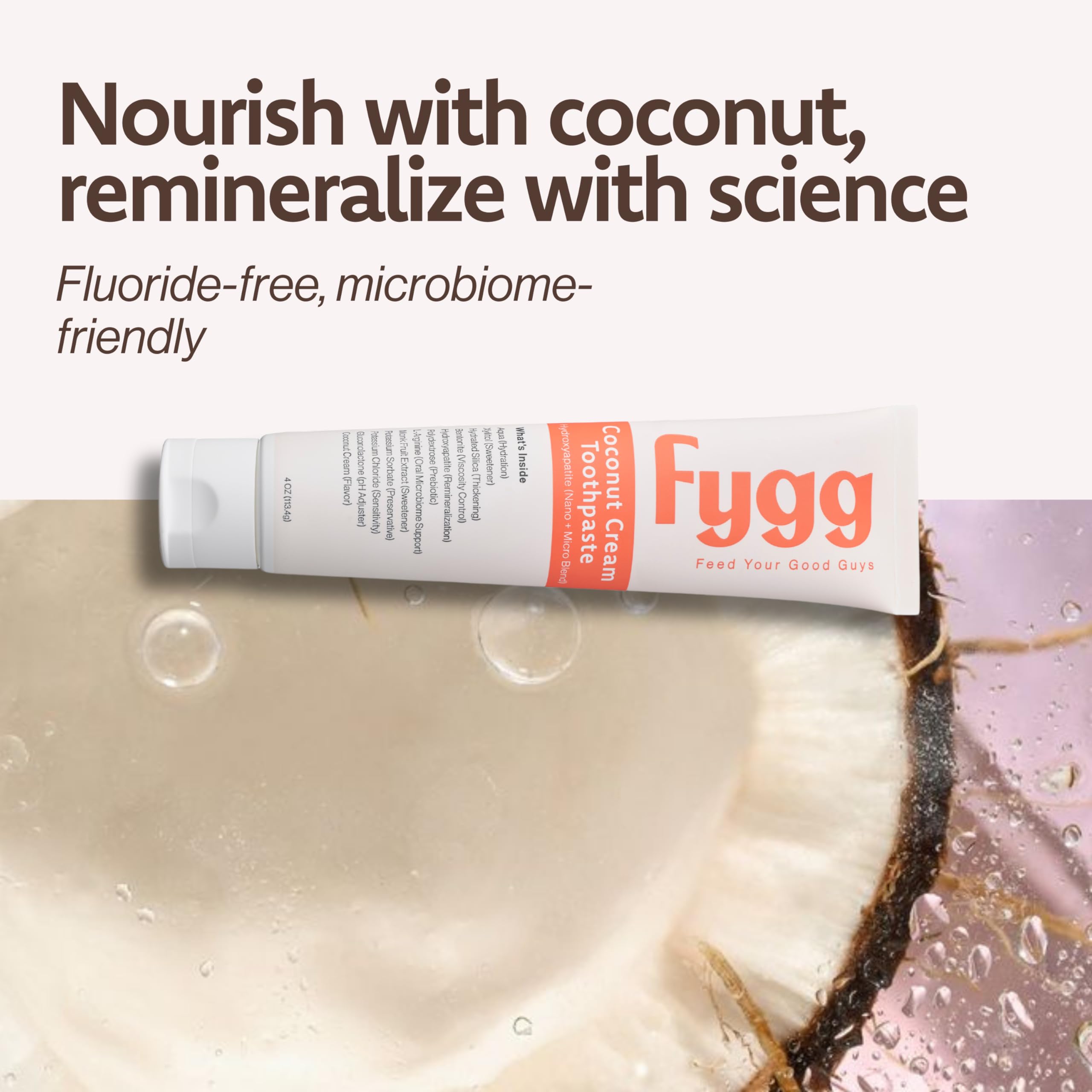 Fygg fórmula suave remineralizante con nano-HAp para fortalecimiento dental diario.