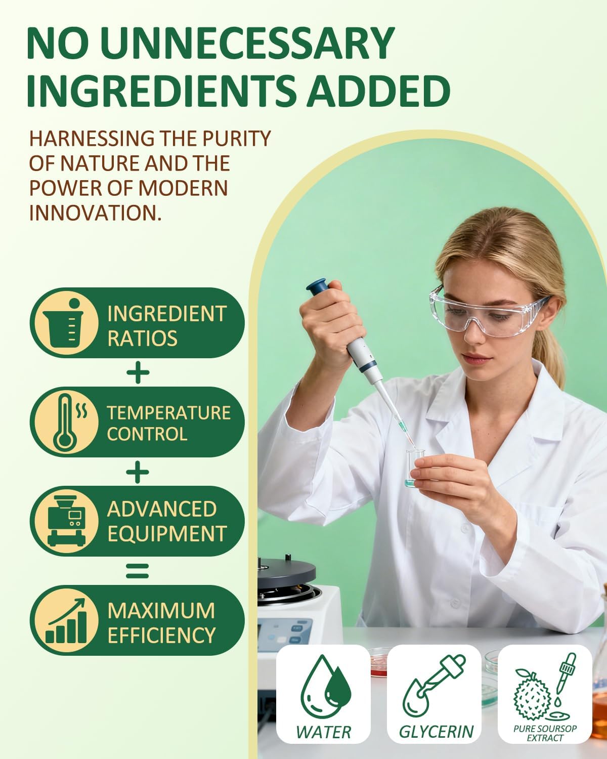 Fynzylarv etiqueta de guanábana con ingredientes naturales.