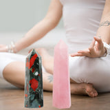 FZBHRO varita de cuarzo rosa, ayuda a concentrar energía durante la práctica de yoga.