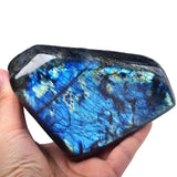 FZBHRO Labradorita azul extra grande pulido frente, ideal para meditación y serenidad
