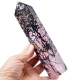 FZBHRO Rhodonite: torre de cristal de 6 facetas, ideal para meditación