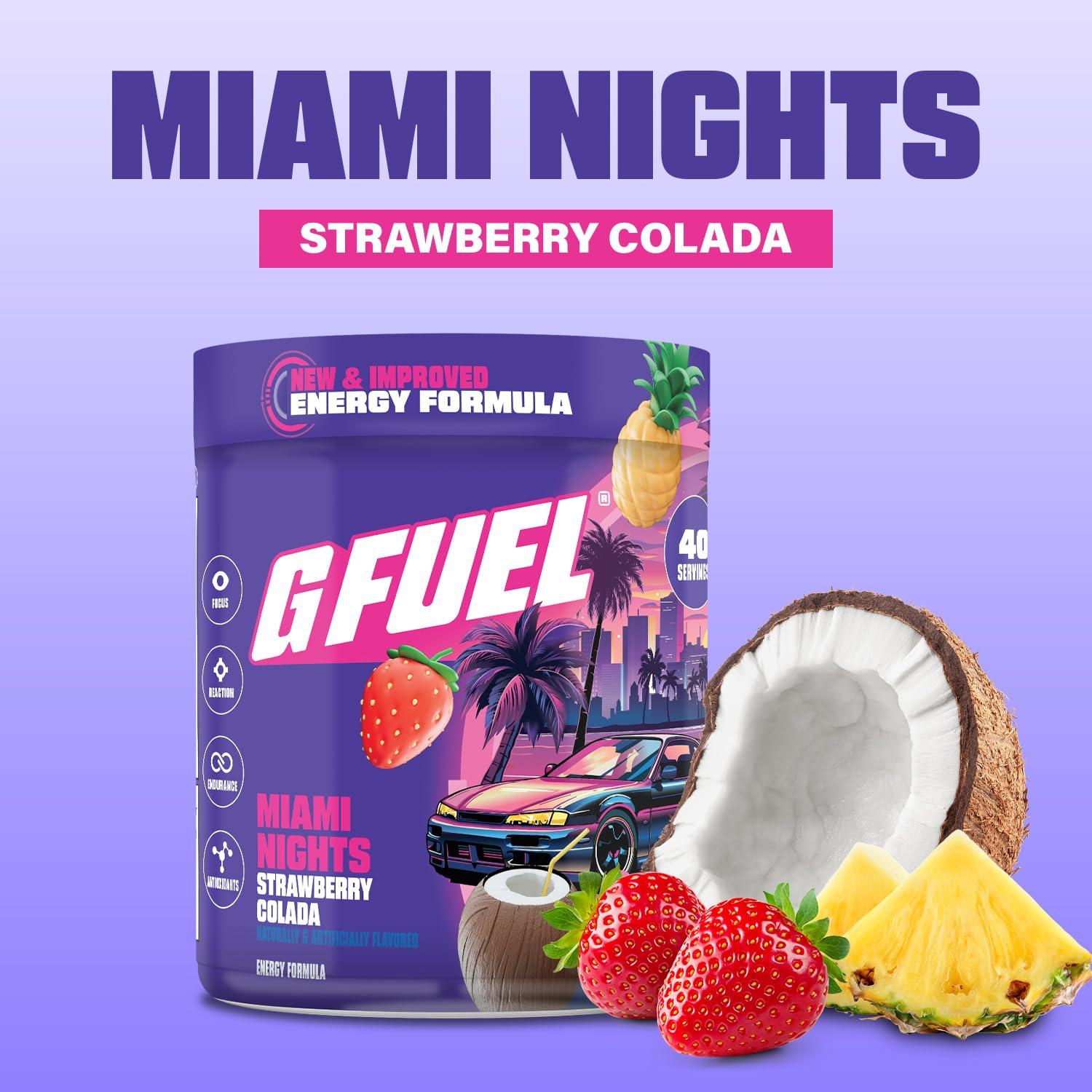 G Fuel Miami Nights 2.0, ideal para sesiones de juego prolongadas y enfocadas.
