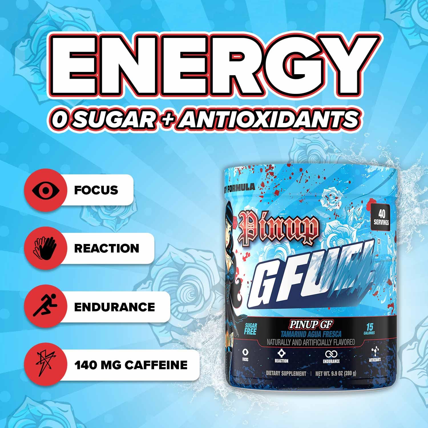 Cuchara medidora de G Fuel Pinup GF para dosis precisa y enfoque.