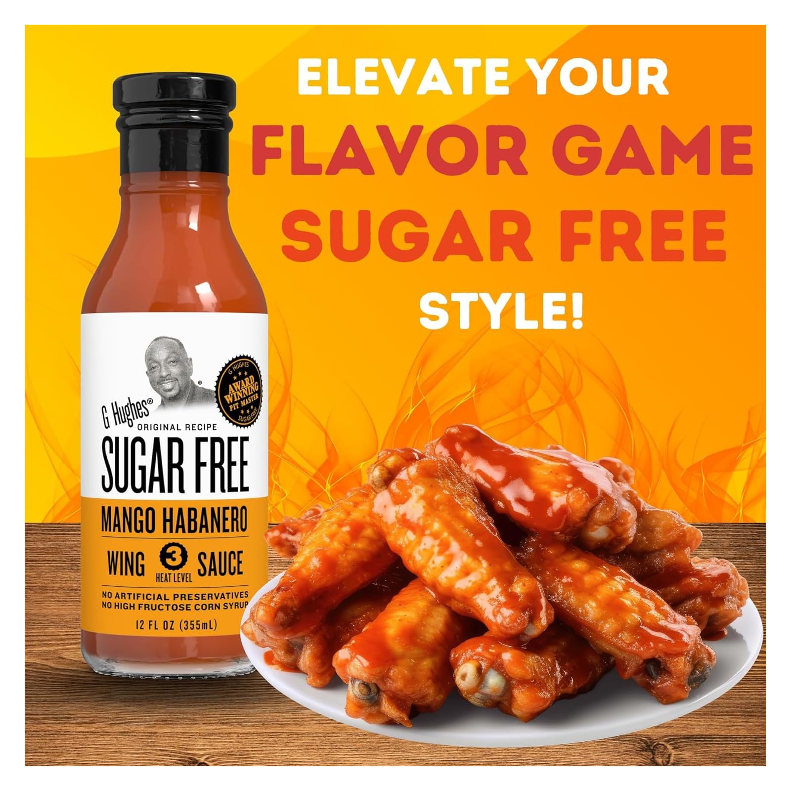 Salsa para glasear alitas, G. Hughes Smokehouse Mango Habanero