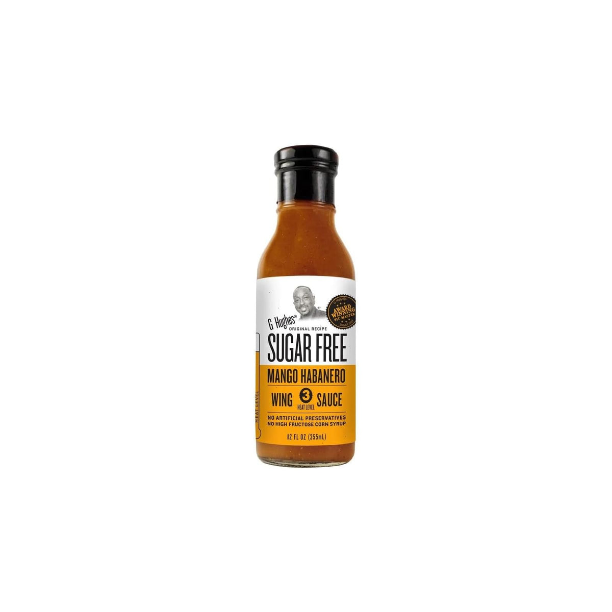 G. Hughes Smokehouse Mango Habanero en botella, ideal para alitas sin azúcar