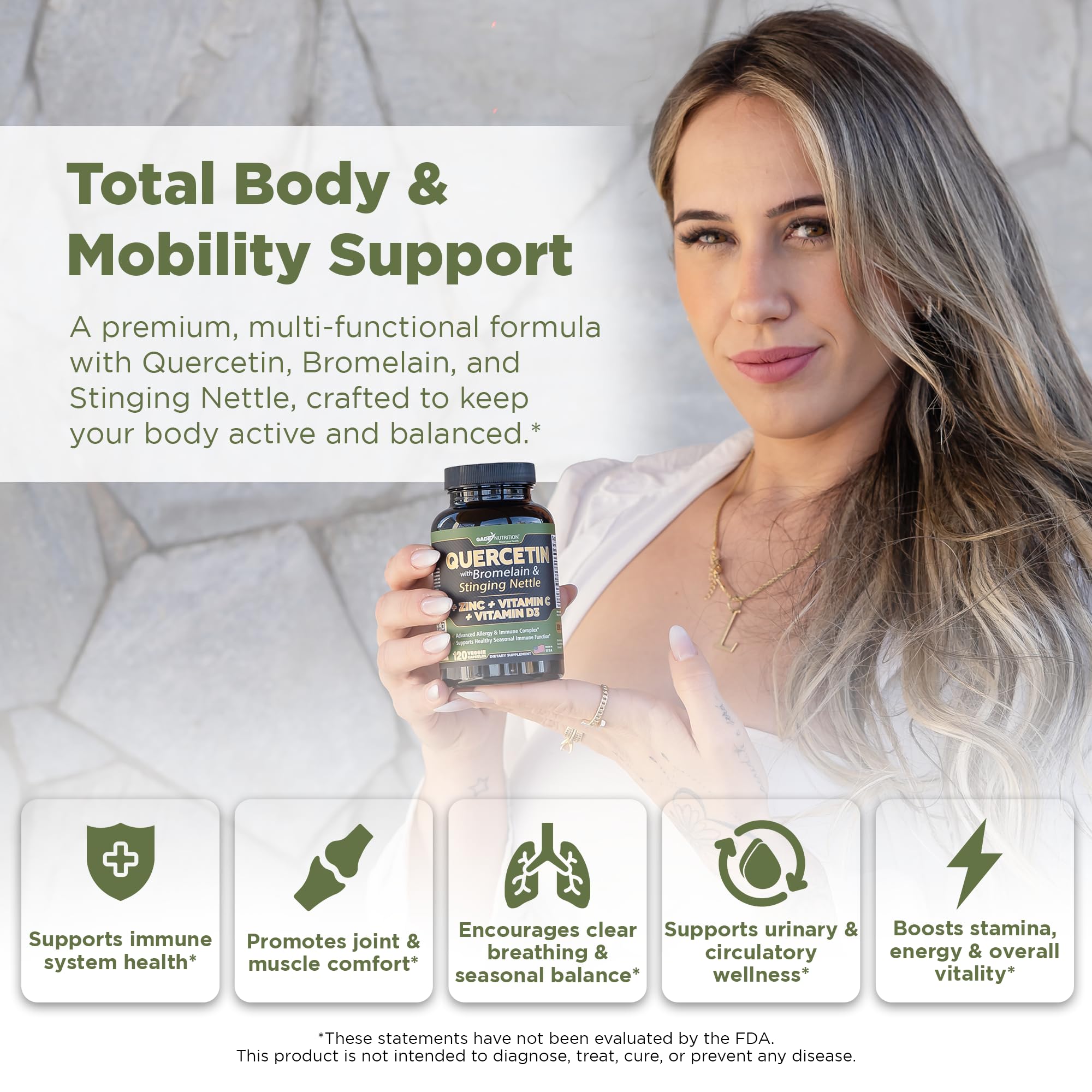 GADE NUTRITION Quercetina con Bromelaina: mezcla para defensa natural.
