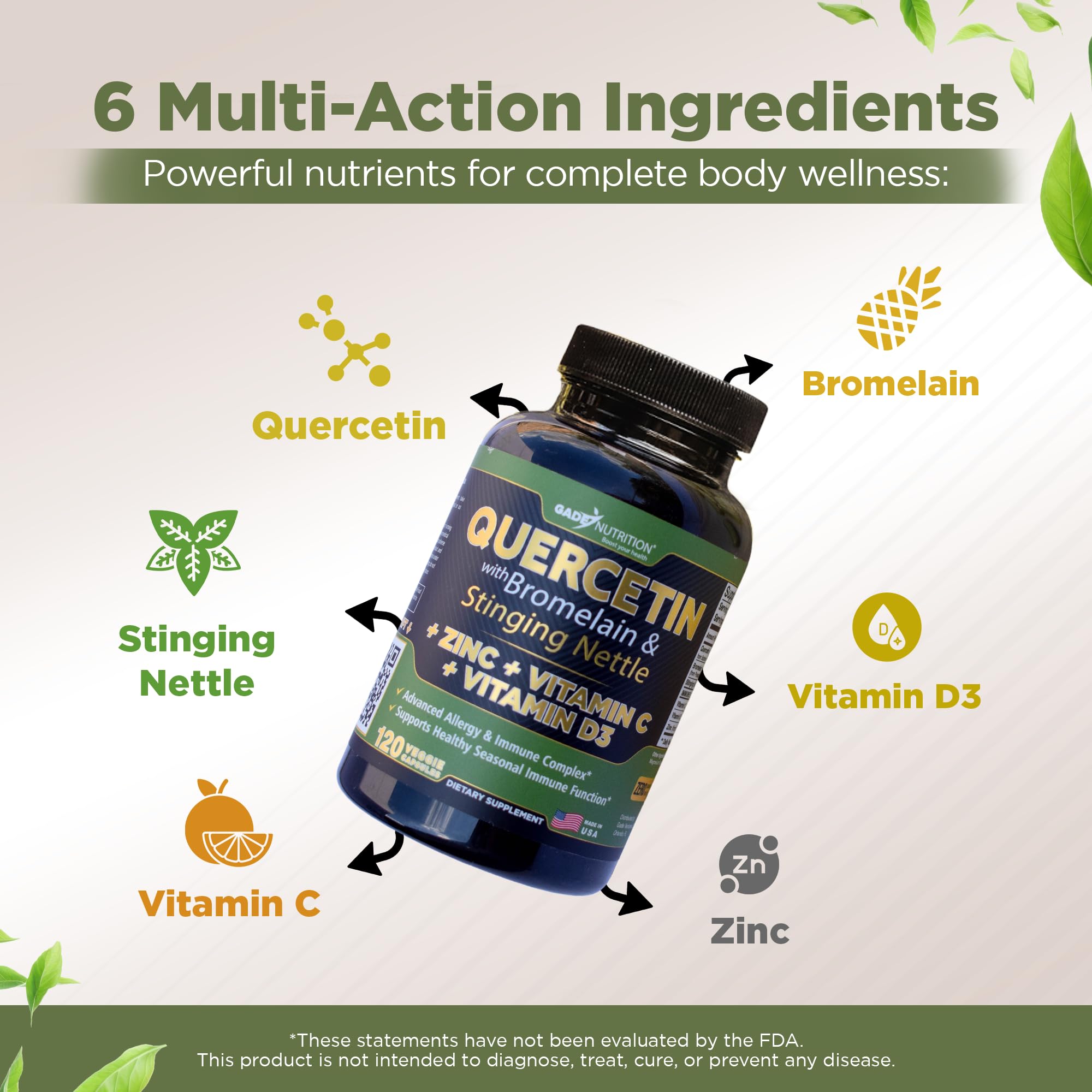 GADE NUTRITION Ortiga: hojas naturales para nutrición antioxidante.