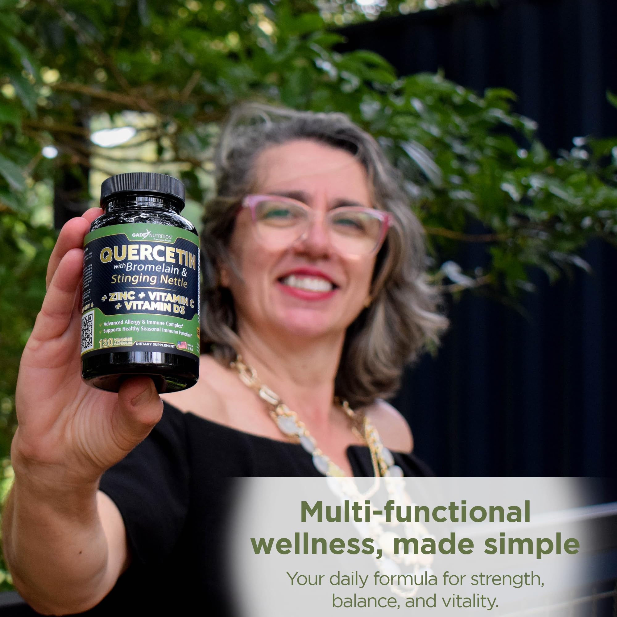 GADE NUTRITION Quercetina con D3 y Bromelaina: combinación para energía diaria.