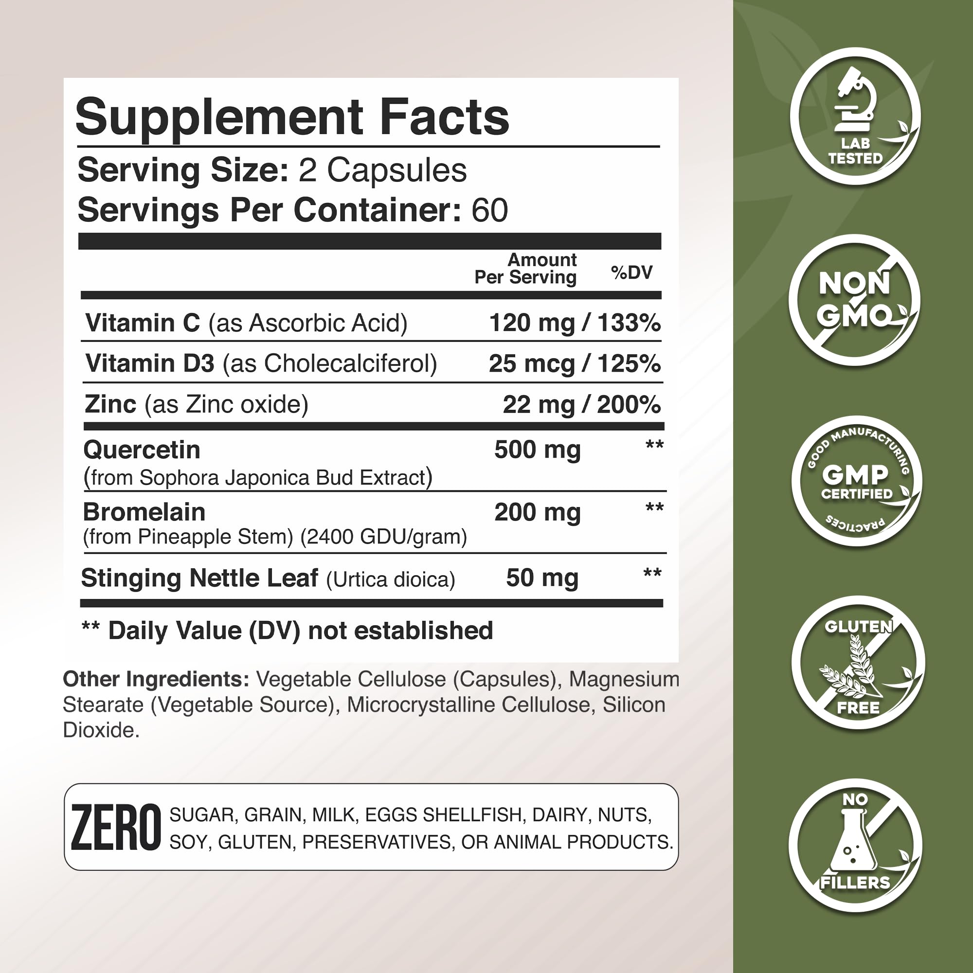 GADE NUTRITION Vitamina C y Zinc: cápsulas para apoyar metabolismo y defensa.