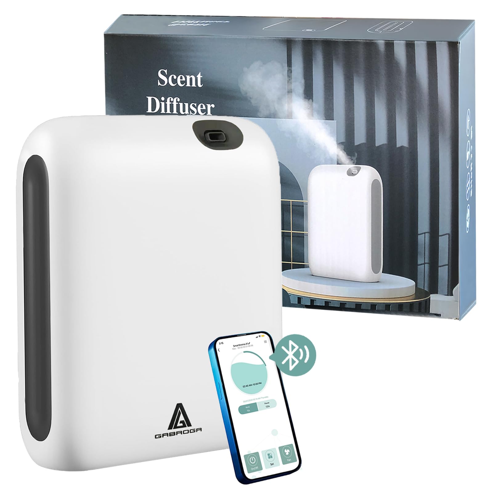 Gabroga difusor de aire frío, vista frontal, ideal para sala amplia.