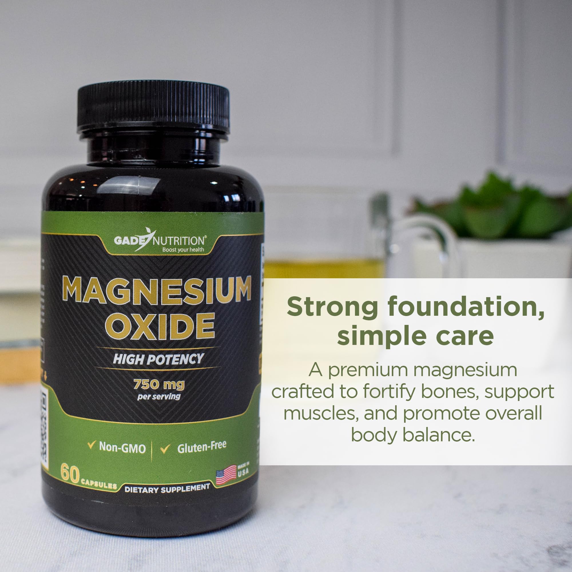 Gade Nutrition magnesio oxido para dormir mejor: relajación nocturna.