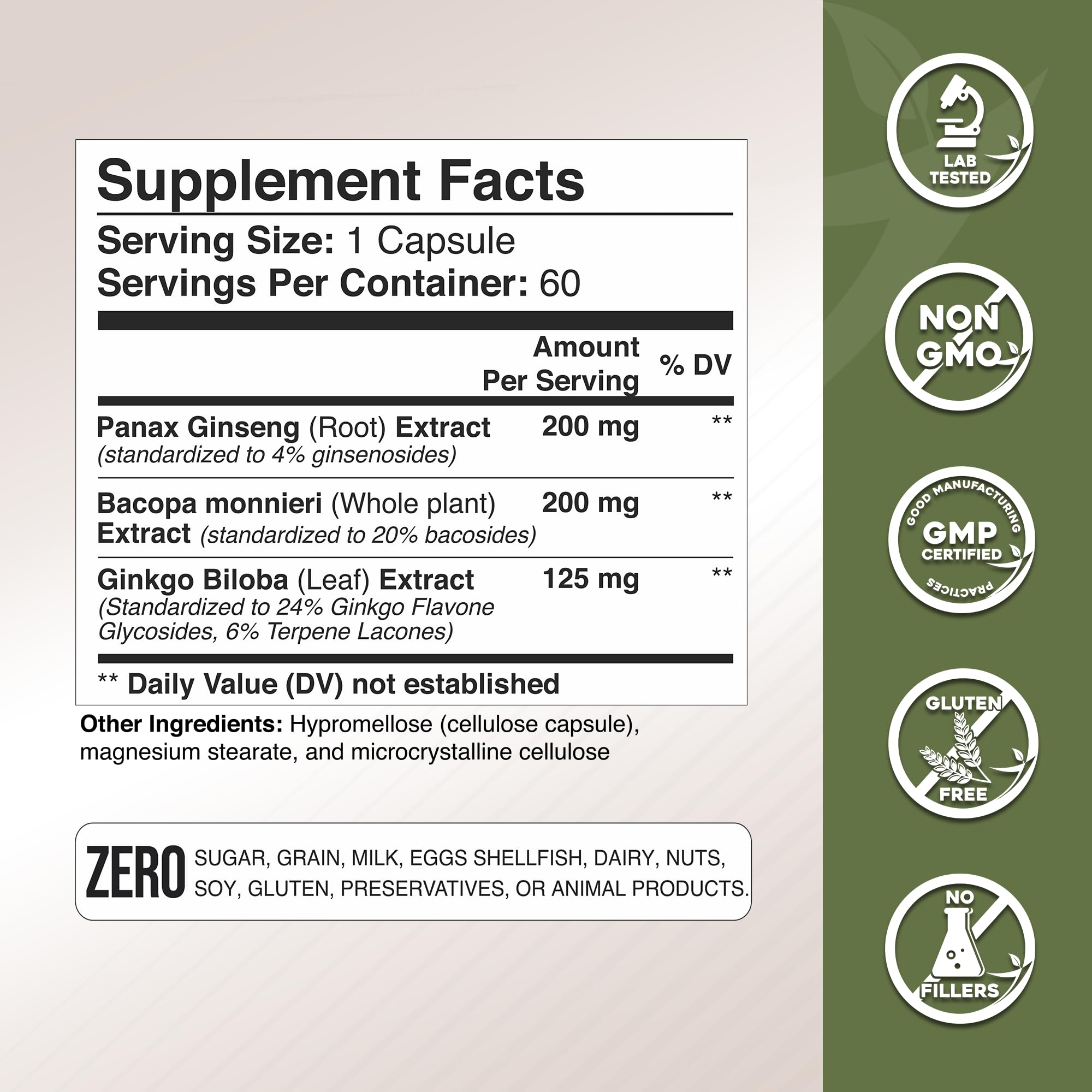 GADE Nutrition, ingredientes herbales, mezcla potentes para la vitalidad cognitiva.