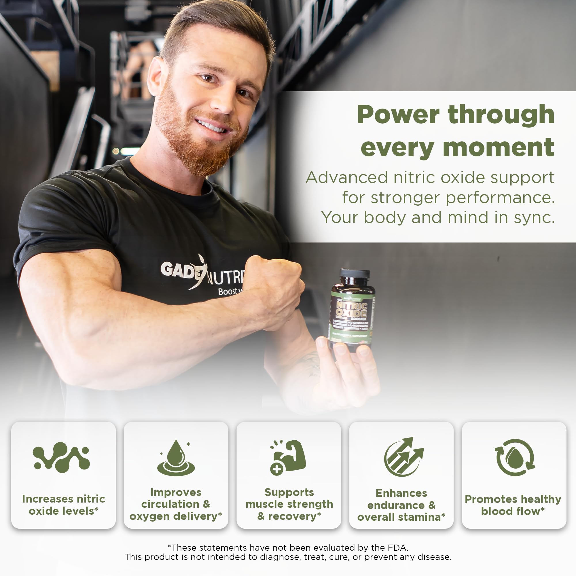 GADE NUTRITION L-arginina: ingredientes clave para mejorar resistencia.