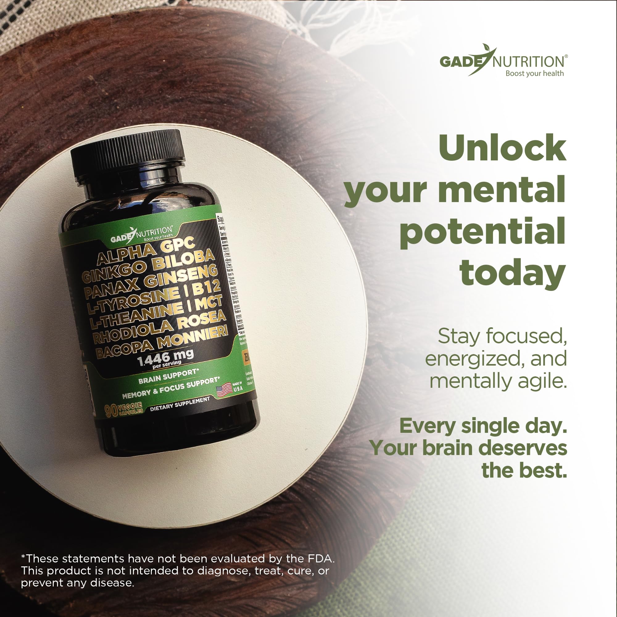 GADE NUTRITION Rhodiola Rosea, resistencia al estrés cognitivo