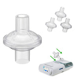 Gadget Beyond filtro universal CPAP 22mm instalado, flujo estable.
