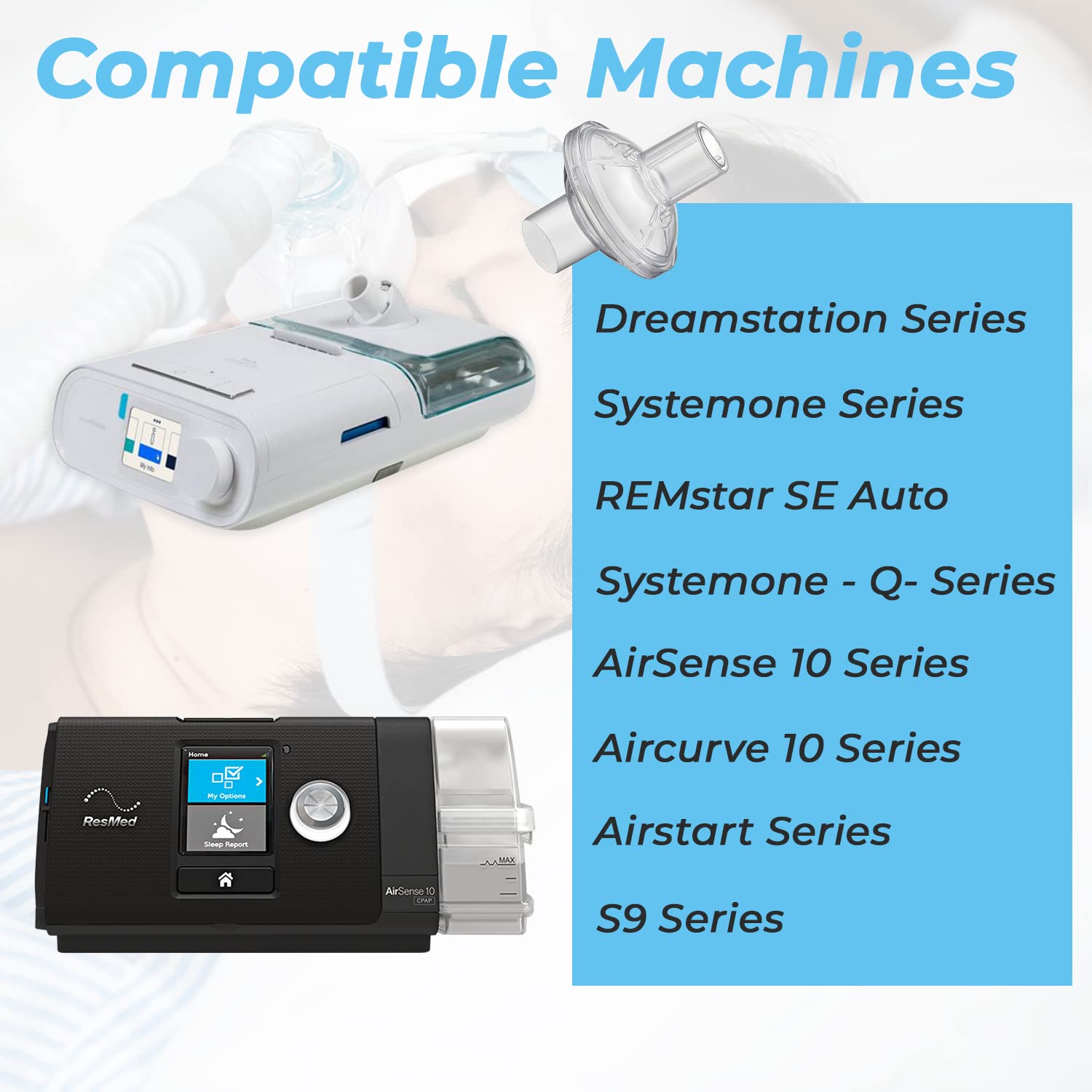 Gadget Beyond filtro universal CPAP 25mm, compatibilidad amplia para tubería.