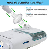 Gadget Beyond filtro universal CPAP, bajo resistencia para flujo constante.