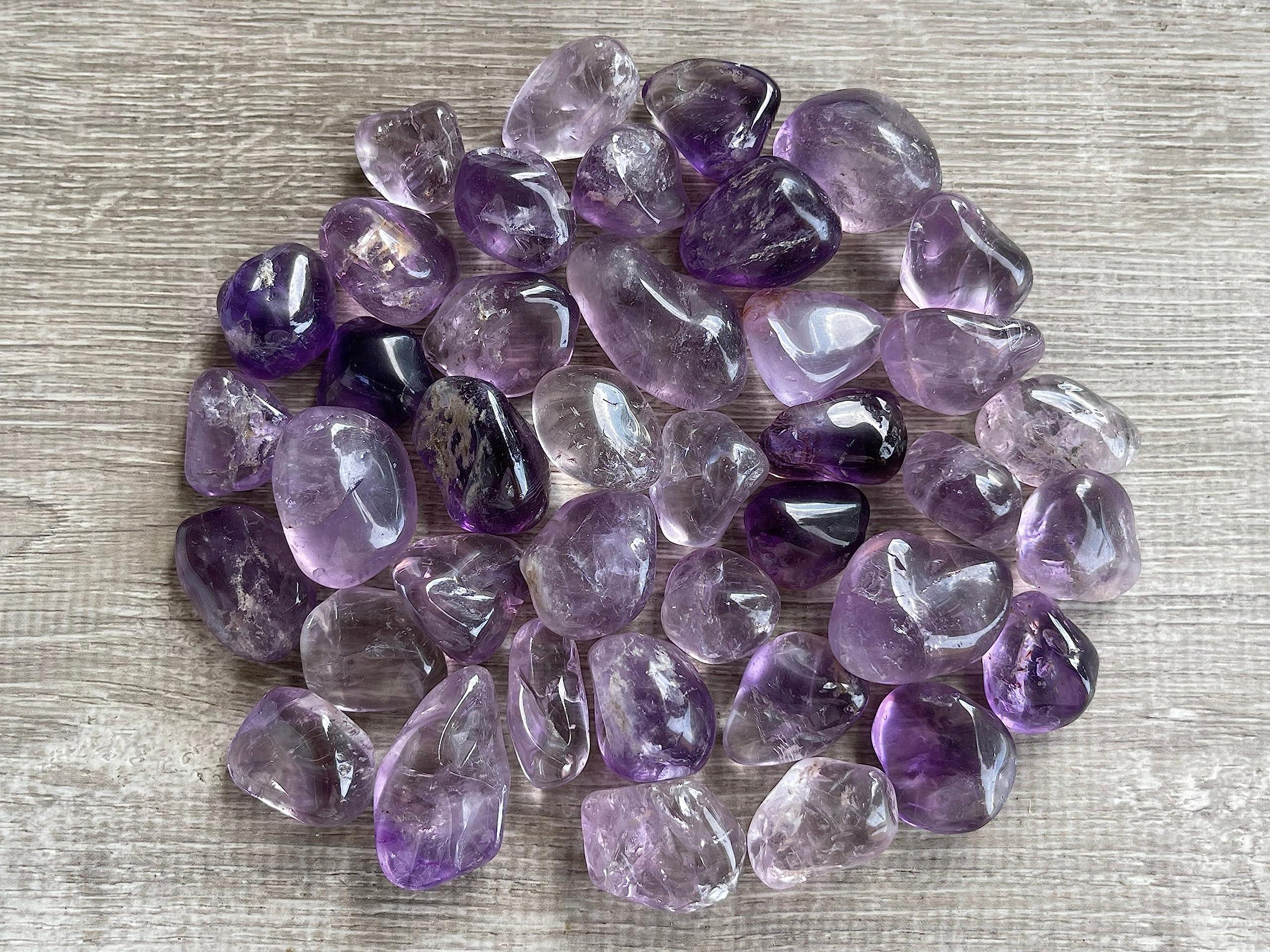 GAF TREASURES amatista pulida para meditación diaria y atención plena.