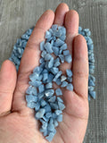 GAF TREASURES Angelite chips irregulares para jardines de interior y orgonita.