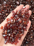 Cristales granate naranja mini sin perforar para colgantes