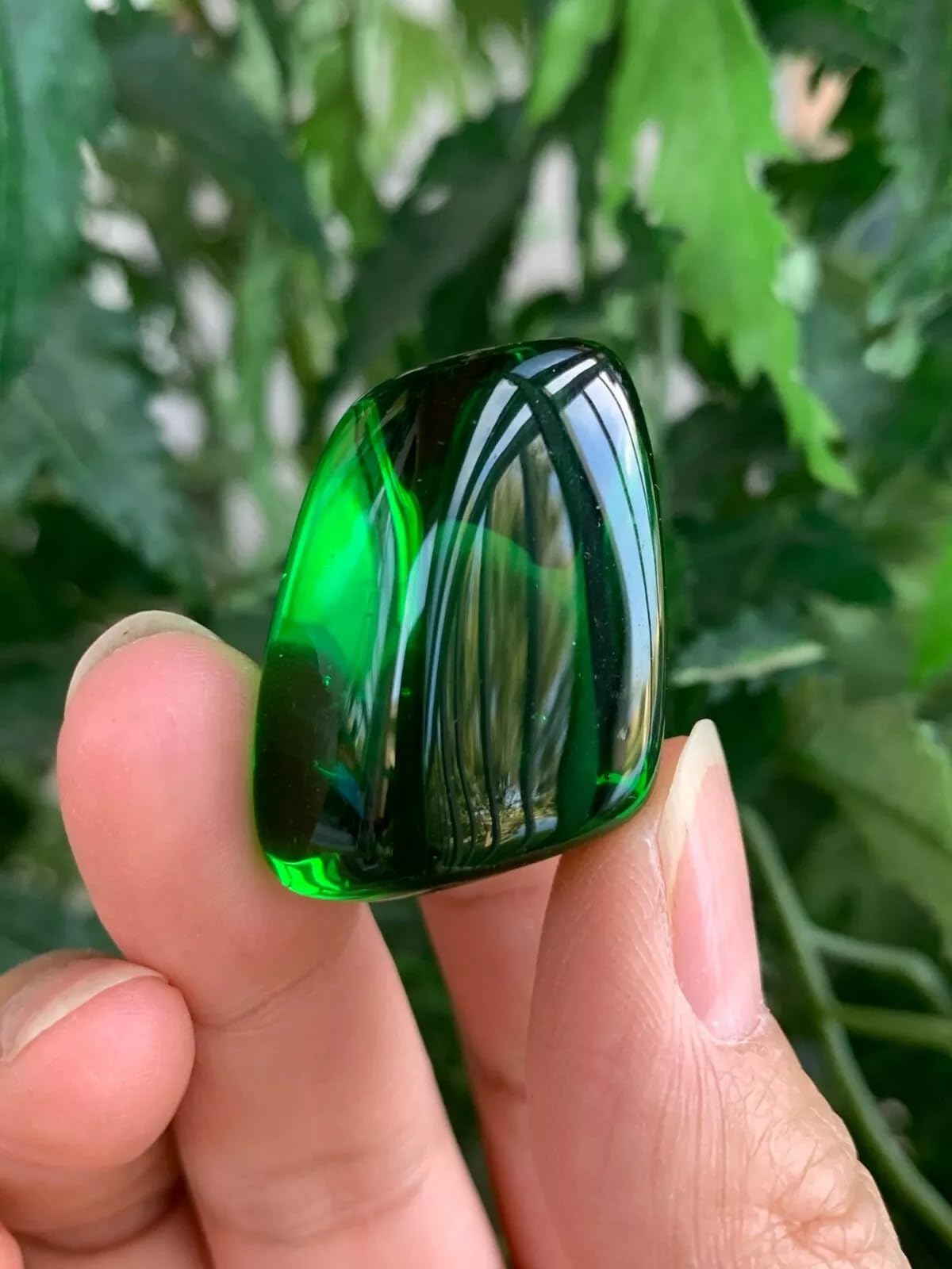 GAF TREASURES obsidiana verde pulida - guía para enfoque calmante y equilibrio.