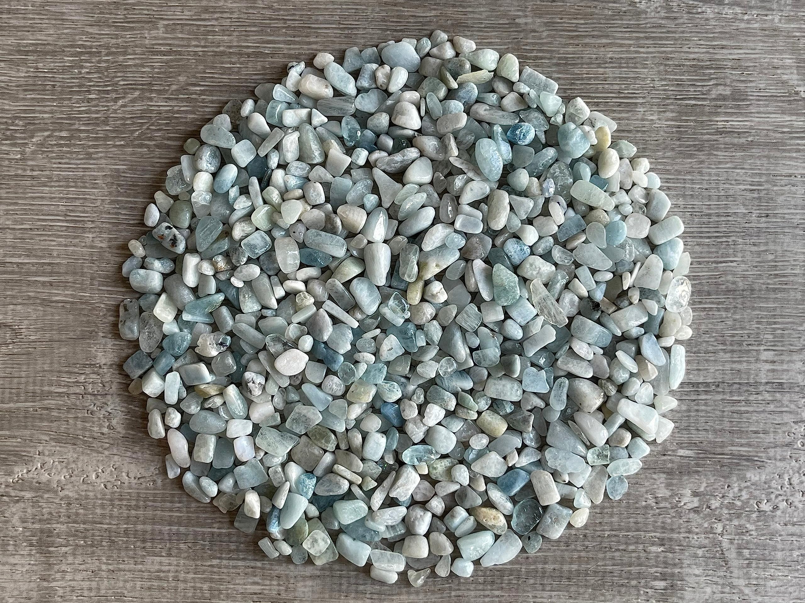 GAF TREASURES Aquamarina natural pedacitas, ideales para decoración suave y jardinería.