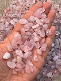 GAF TREASURES: mini fragmentos de cuarzo rosa para joyería y mosaicos.