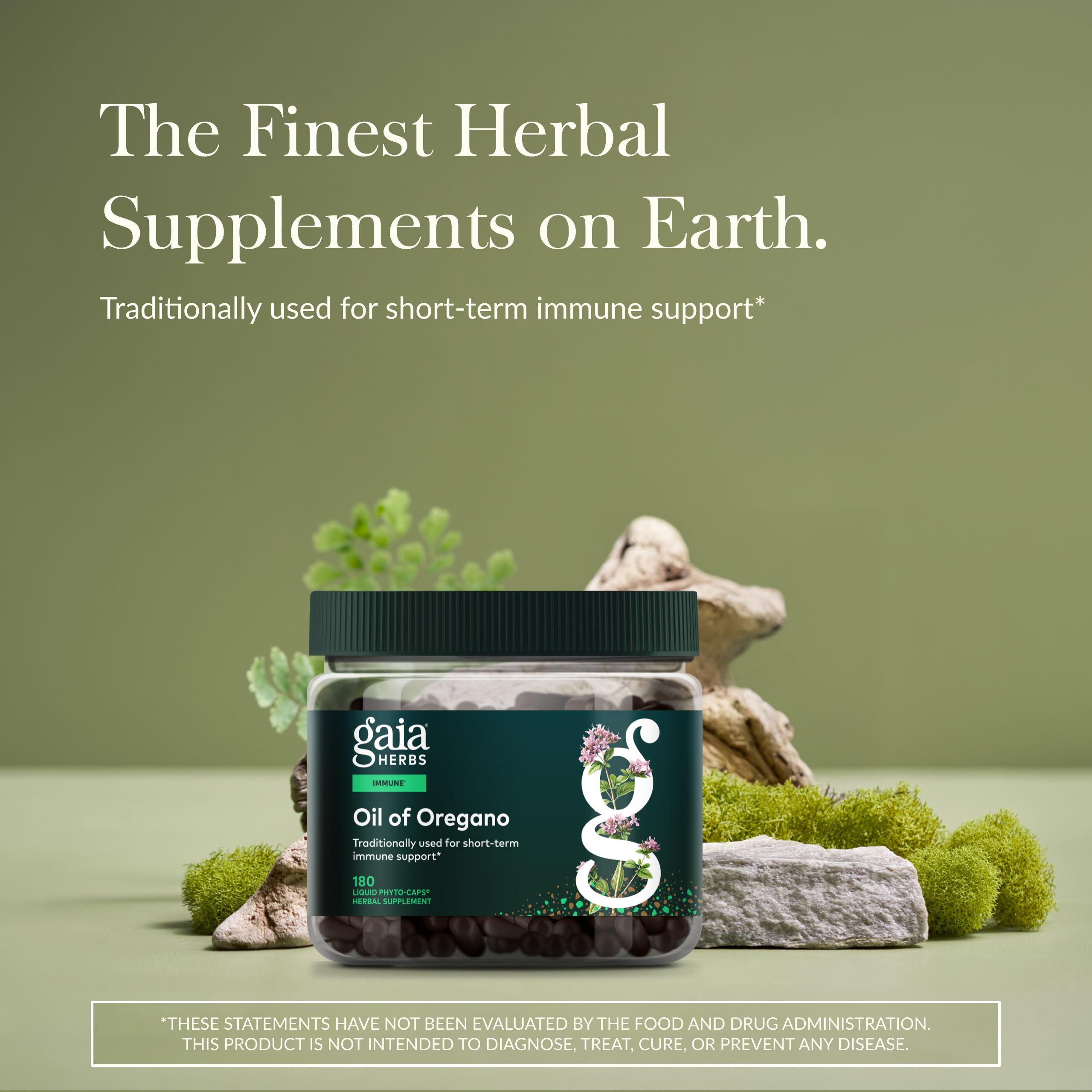 Gaia Herbs Aceite de Orégano, cápsulas veganas, uso diario cómodo.