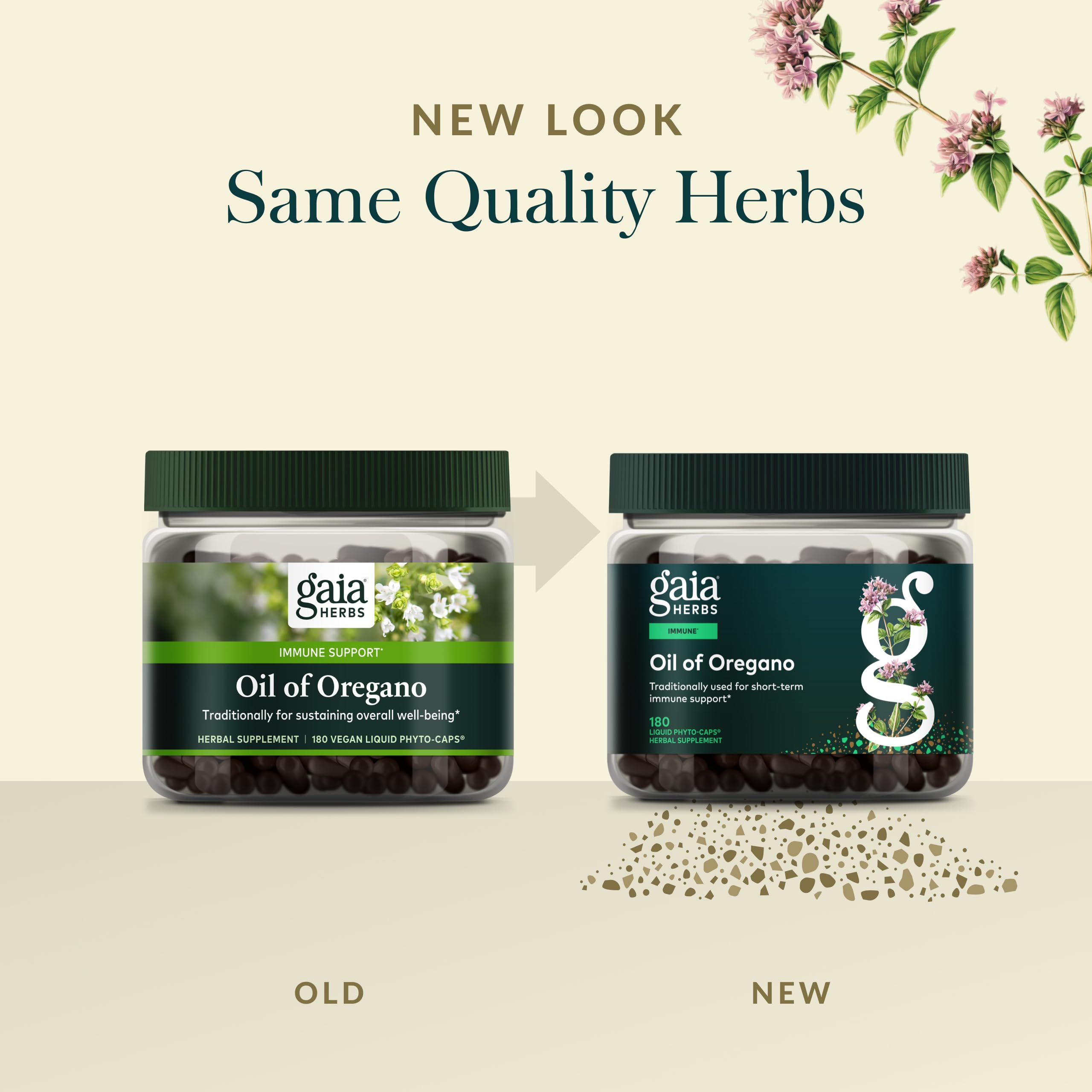 Gaia Herbs Aceite de Orégano, envase práctico y compacto.