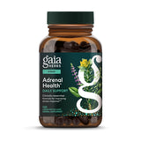Gaia Herbs Adrenal Health, botella-cápsulas-veganas, soporte diario de energía.
