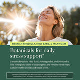 Gaia Herbs Adrenal Health, frasco-cápsulas-veganas, apoyo diario de energía.