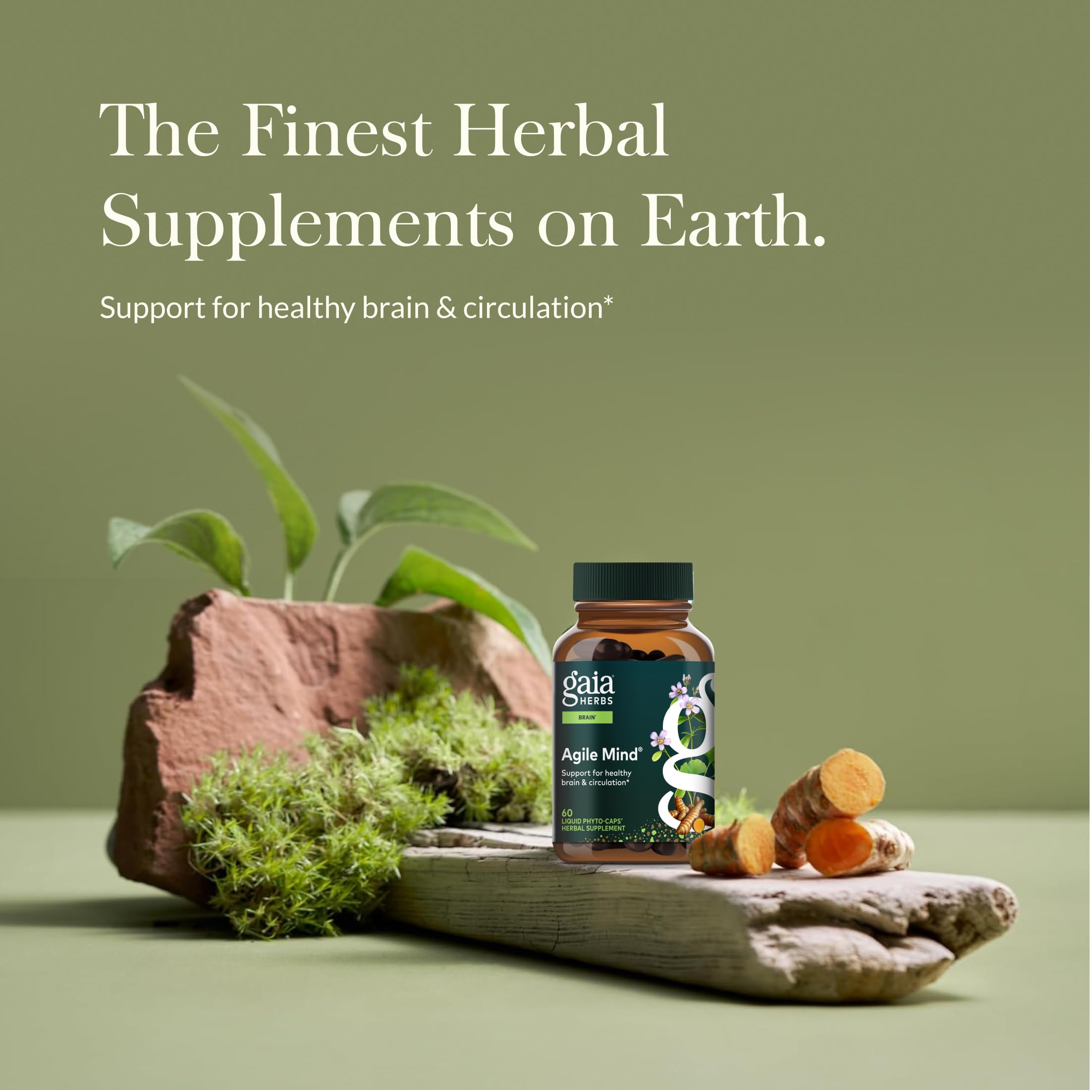 Gaia Herbs Agile Mind, cápsulas líquidas: consumo cómodo para claridad mental.