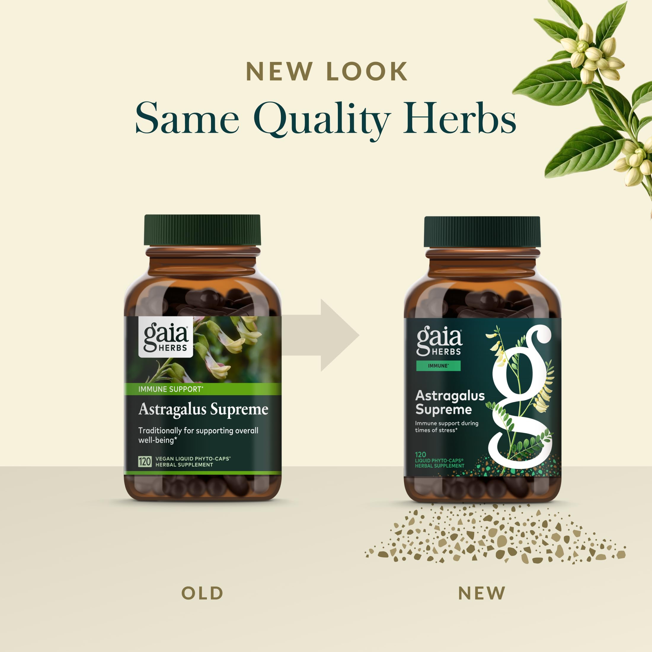 Gaia Herbs Astrágalo Supremo, uso diario recomendado para bienestar general.