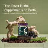 Gaia Herbs Black Elderberry Daily Gummies para Niños, botella trasera, información del empaque