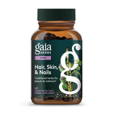 Gaia Herbs botella de cápsulas veganas para cabello, piel y uñas.