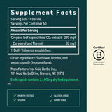 Gaia Herbs Capsulas Veganas 60 Servicios, cómoda opción para uso diario.